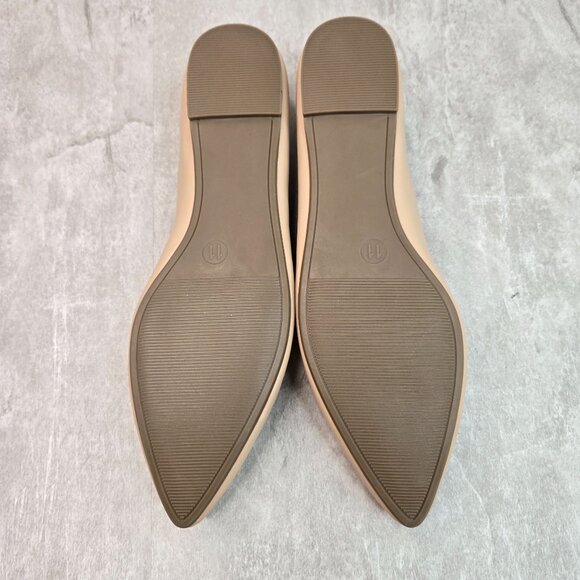 Minimalist Ballet Flats Size 11 Tan Pointed Toe Comfort Dressy Ballerina Shoes - Picture 7 of 11
